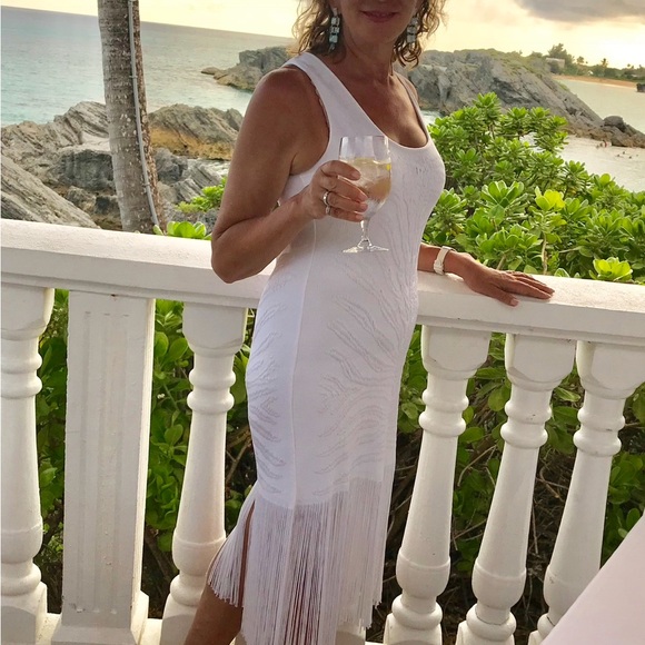 Roberto Cavalli White Midi Dress